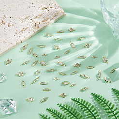 98 шт. 7 стиля латунные подвески-коннекторы из прозрачного граненого стекла&nbsp;KK-DC0004-60