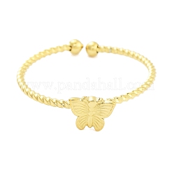 Bagues ouvertes en acier inoxydable 304 plaqué or 18 carat pour femmes&nbsp;RJEW-B061-02G-02