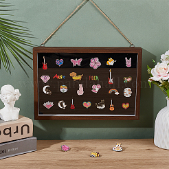 Деревянные настенные коробки для значков ODIS-WH0331-15