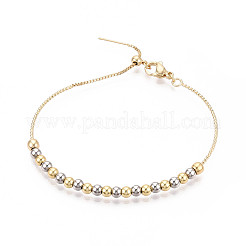 Регулируемые браслеты-слайдеры из латунных бусин для женщин BJEW-T022-17G