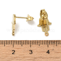 イオンプレーティング（IP）304ステンレス鋼スタッド金具  ハムサの手  ゴールドカラー  12.5x8.5mm  穴：1.2mm  ピン：11x0.7mm&nbsp;STAS-I206-44G