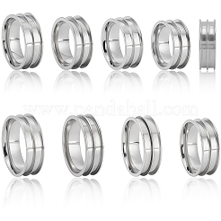 16 шт. 8 стиля 201 заготовка для кольца из нержавеющей стали для изготовления инкрустированных ювелирных изделий&nbsp;RJEW-SC0001-28