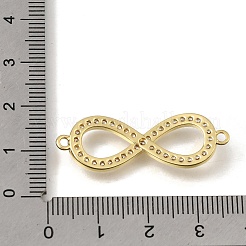 Charms de conector de eslabones infinitos de circonita cúbica transparente con micro pavé de latón&nbsp;KK-C262-29G