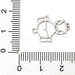 ステンレスペンダント201個  女の子のチャーム  レーザー切断  ステンレス鋼色  18x14x1mm  穴：1.5mm&nbsp;STAS-Q341-08P
