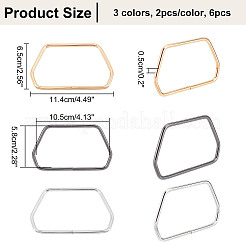 6 шт. двухцветные железные ручки для сумок FIND-WR0005-57