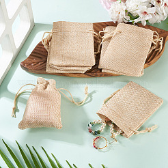 20 шт. прямоугольные мешочки из полиэстера с имитацией мешковины&nbsp;ABAG-TA0001-96A