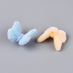 Флокированные непрозрачные акриловые бусины-бабочки&nbsp;OACR-T030-11M