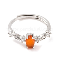 Pferdeauge natürlicher Karneol verstellbare Ringe&nbsp;RJEW-Q817-02P-05