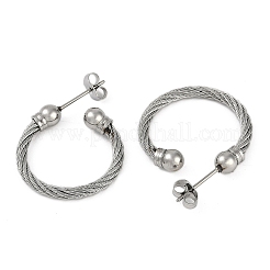 Pendientes de botón giratorios de acero inoxidable 304 para mujer&nbsp;EJEW-M023-01P