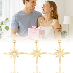 40 шт. подвески из латуни и АБС-пластика с имитацией жемчуга&nbsp;KK-BBC0022-15