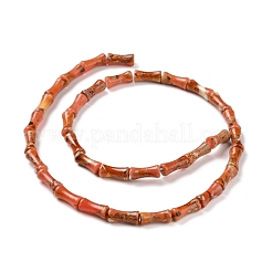 ナチュラルインペリアルジャスパービーズ連売り  染め  竹の棒  サンゴ  12x5mm  穴：0.5mm  約34個/連  15.94''（40.5センチメートル）&nbsp;G-P475-01F