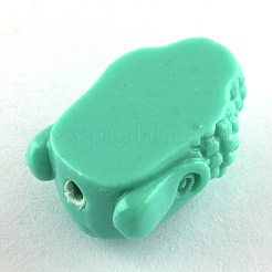 Покрашено головы Будды синтетическом коралловые бусы X-CORA-R011-15F