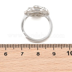 Manschettenringfassung aus Messing mit Mikropavé-Fassung aus Zirkonia und Emaille&nbsp;KK-CBAC351-06P-05