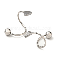 Boucles d'oreilles à tige en spirale en acier inoxydable 304 résistant au ternissement&nbsp;EJEW-F322-02P