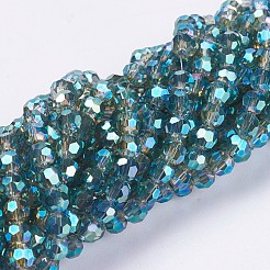 ガラスビーズ連売り  混合スタイル  ファセット（32ファセット）  ラウンド  ミックスカラー  3.5~4.5mm  穴：0.5mm  約100個/連  13.9~15.7インチ（35.5~40cm）&nbsp;EGLA-F120-M01