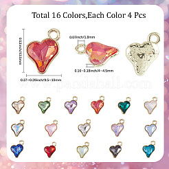 64шт 16 цвета стеклянные подвески&nbsp;FIND-SC0015-32G