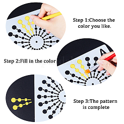 6 plantilla de pintura plástica con diseño de mandala y flores&nbsp;DIY-GF0007-88