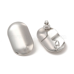 変色しない304ステンレススチールスタッドピアス  垂直ループ付き  オーバル  ステンレス鋼色  23.5x14mm  穴：4mm  ピン：0.8mm&nbsp;LS-EJEW-I281-19P