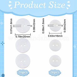 52 шт. 2 стильных пуговиц из ракушки с тремя отверстиями SHEL-GF0001-02
