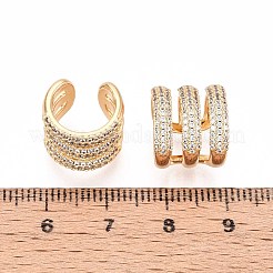 Латунные серьги-манжеты из прозрачного кубического циркония&nbsp;EJEW-T047-85G