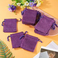 20 Stück rechteckige Beutel aus Polyester-Imitat-Sackleinen mit Kordelzug&nbsp;ABAG-TA0002-02