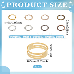 1 шт. латунное простое кольцо для женщин и мужчин&nbsp;RJEW-LP0002-59B