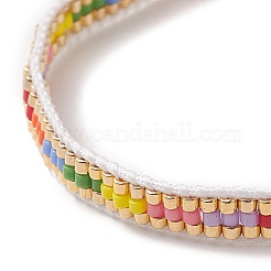 Braccialetto di perline intrecciate di semi giapponesi fatti a mano&nbsp;BJEW-MZ00017-01