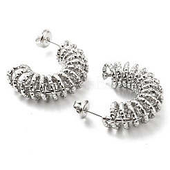 Серьги-гвоздики спиральной формы из нержавеющей стали марки 304 EJEW-B023-20P