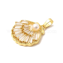 Pendenti in zirconi cubici trasparenti in micro pavè di ottone&nbsp;KK-A296-18G