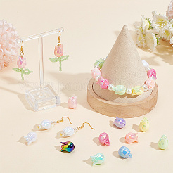 100 шт. 10-х цветные акриловые бусины с УФ-покрытием SACR-AR0001-16