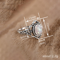 Кольца из сплава с пластиковой имитацией опала&nbsp;FS-WG4C942-03