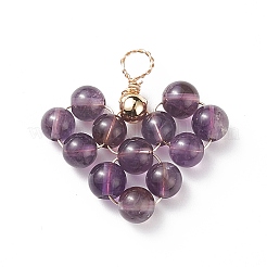 Подвески из медной проволоки с драгоценными камнями PALLOY-JF01920