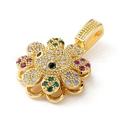 Pendentifs avec zircon cubiques à micro-pavés en laiton&nbsp;KK-P320-04C-G