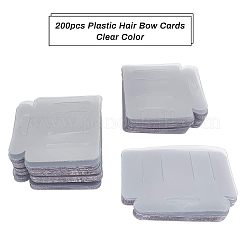 プラスチック製のヘアクリップディスプレイカード  ユーロスロットホールハングカード  長方形  透明  7x8.5cm&nbsp;CDIS-FG0001-03