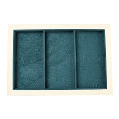 3 vassoio rettangolare per esposizione di gioielli in tessuto in microfibra con griglie&nbsp;ODIS-E018-03