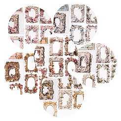 6 комплект 6-х цветных бумажных самоклеящихся кружевных наклеек DIY-SP0004-94