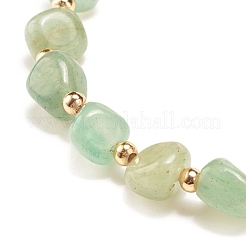 Круглый эластичный браслет из бисера из натурального зеленого авантюрина BJEW-JB08197-03