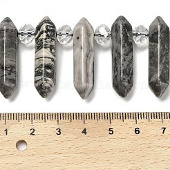 Нити бусин из натурального камня с двойным окончанием G-H069-A09-01