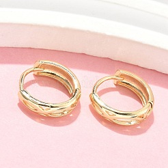 Полые латунные серьги-кольца EJEW-Z102-10G