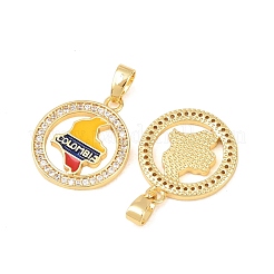 Латунные микропаве прозрачные подвески с фианитом&nbsp;KK-F931-22C-G