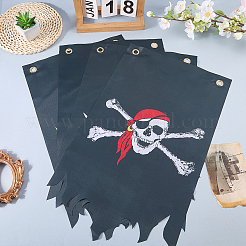 4 stücke polyester halloween piratenschädel flagge banner doppelseitige indoor outdoor dekoration&nbsp;AJEW-WR0003-45