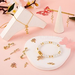 12шт 4 стиля латунные подвески с микропаве и кубическим цирконием&nbsp;ZIRC-SZ0003-54