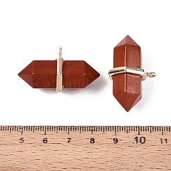 Двойные остроконечные подвески из натуральной красной яшмы&nbsp;G-N345-09C