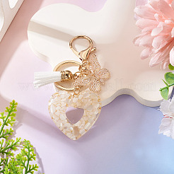 Porte-clés en résine en forme de cœur avec papillon&nbsp;KEYC-TADJ0001-01D