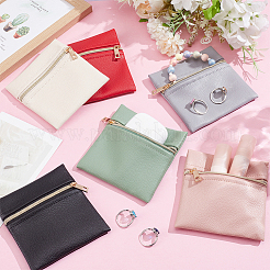 6 шт. 6 цвета искусственной кожи сумки для хранения ювелирных изделий на молнии ABAG-NB0002-15A