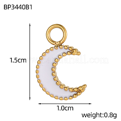 Подвески в виде лунных шармов из нержавеющей стали 304 с эмалью STAS-OY004-08G