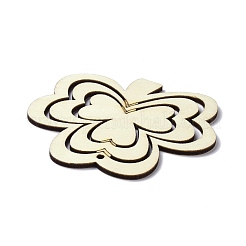 Trèfle bricolage ornements en bois inachevés embellissements en bois vierges&nbsp;WOOD-C009-05