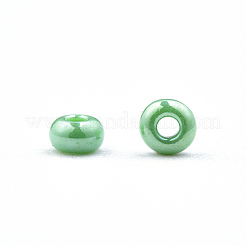 12/0 チェコ不透明ガラスシードビーズ  光沢のある  ラウンド  ミディアムシーグリーン  2x1mm  穴：0.7mm  約500 G /袋&nbsp;SEED-N004-003C-02