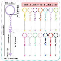 28 шт. 14-х цветные брелки-подвески из сплава и пластика&nbsp;FIND-SC0017-22