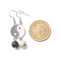 Orecchini asimmetrici abbinati con smalto in lega yin yang&nbsp;EJEW-JE04894-02